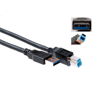 ACT USB3 Kabel A-B -  2,0 m A-B USB Kabel Sort